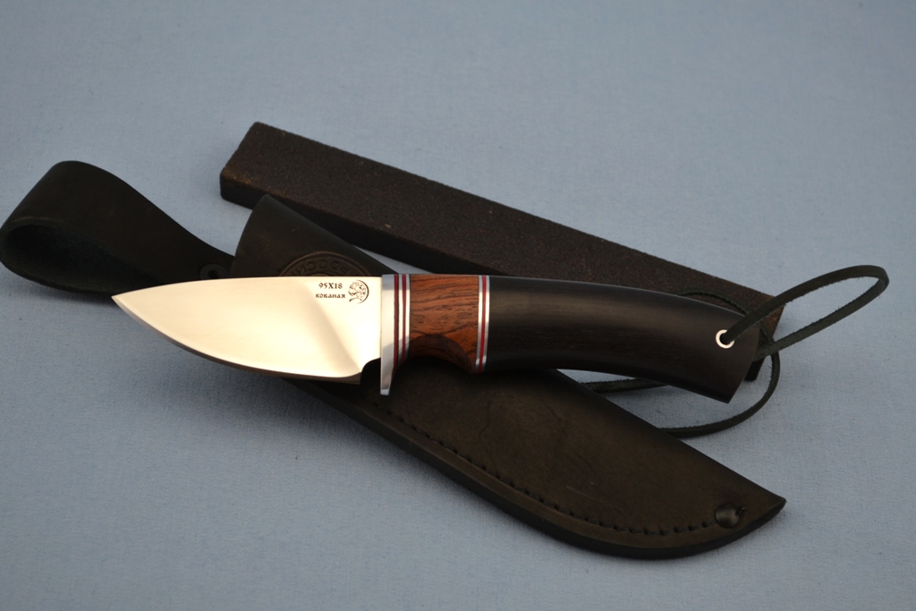 Нож "Ласка" (95Х18, бубинга, мореный граб)