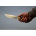 Нож "Медведь" (95Х18, художественное литье латунь перед, мореный граб, бубинга, резной)