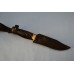 Нож "Разведчик" (95Х18, художественное литье латунь перед, мореный граб, резной)