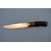 Нож "Рысь" (95Х18, художественное литье мельхиор перед, бубинга, мореный граб, резной)