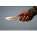 Нож "Ворон" (95Х18, литье мельхиор перед, бубинга, мореный граб, резной)