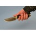 Нож "Бобр" (Булат, художественное литье мельхиор, мореный граб, рог лося, резной)