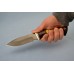 Нож "Куница" (Булат, стабилизированная карельская береза, рог лося, резной)