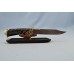 Нож "Разведчик" (Булат, художественное литье мельхиор, мореный граб, инкрустация серебром) на подставке