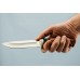 Нож "Лиса" (Elmax, художественное литье мельхиор перед, мореный граб, бубинга, резной) 