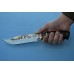 Нож "Аллигатор" (Х12МФ, текстолит, мореный граб, резной)