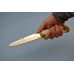 Нож "Хищник" (Х12МФ, художественное литье латунь, рог лося резной)