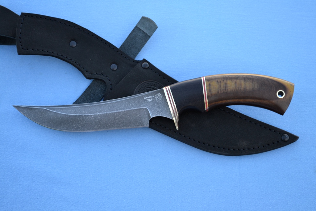 Нож "Акула" (ХВ5, мореный граб, текстолит)