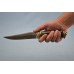 Нож "Гепард" (ХВ5, художественное литье мельхиор, мореный граб, резной, инкрустация серебром)