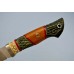 Нож "Волк" (BOHLER M390 MICROCLEAN, титан, рог лося, стабилизированная карельская береза, текстолит, резной, мозаичный пин)