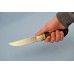 Нож "Волк" (BOHLER M390 MICROCLEAN, титан, рог лося, стабилизированная карельская береза, текстолит, резной, мозаичный пин)