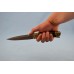 Нож "Хищник" (D2, художественное литье латунь с чернением, мореный граб, инкрустация латунь)